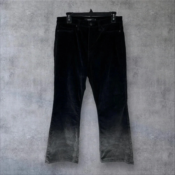 Hudson Size 30 Velvet Ombre Holy Flare Crop Pants Classic Neutral Black to Gray - Picture 1 of 15